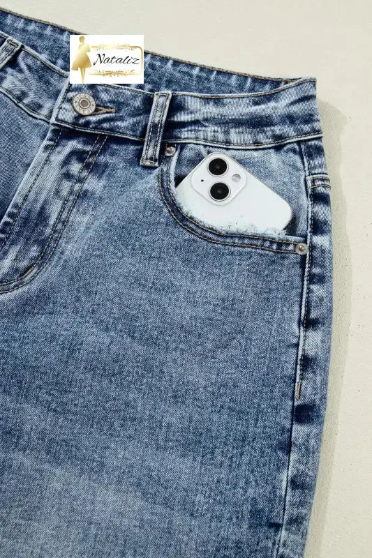 Ashleigh Blue Cuffed Straight Loose Jeans Dear-Lover Dropshipping