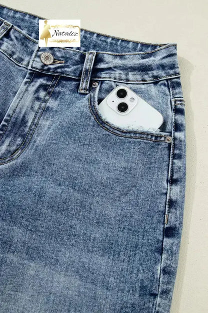 Ashleigh Blue Cuffed Straight Loose Jeans Dear-Lover Dropshipping