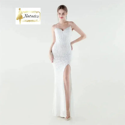 Beaded Sequin Evening Dress 8