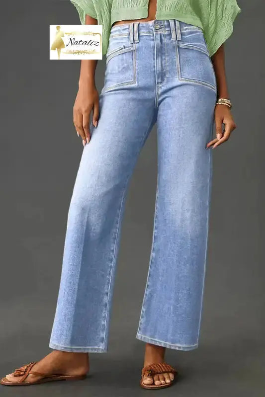 Beau Blue Loose Straight Leg Cropped High Waist Jeans Dear-Lover Dropshipping