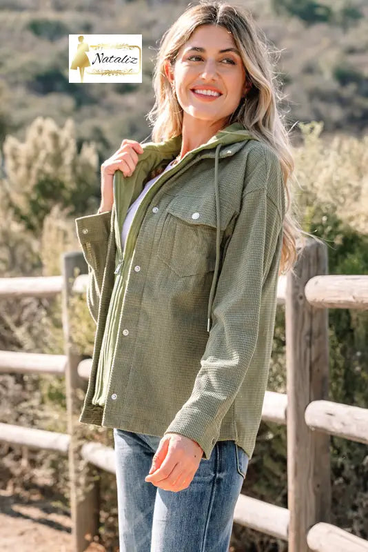 Beige 2 in 1 Thermal Knit Textured Hooded Jacket Dear-Lover Dropshipping