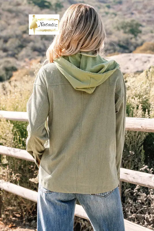 Beige 2 in 1 Thermal Knit Textured Hooded Jacket Dear-Lover Dropshipping