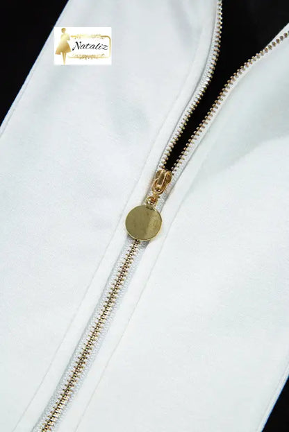 Black Contrast Collar Patchwork Zip Front Romper Dear-Lover Dropshipping