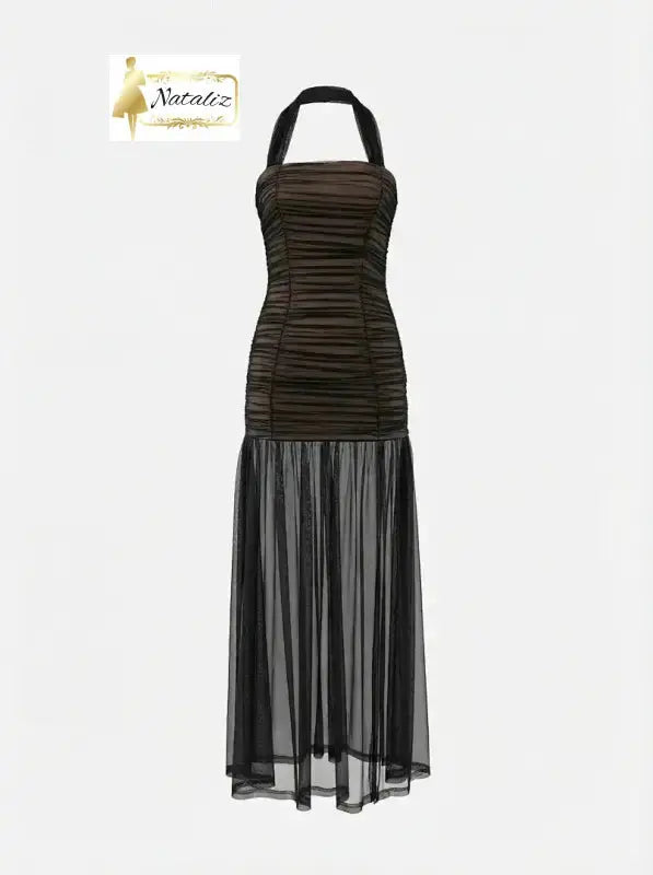 Black Floor-Length Mesh Nataliz Boutique Shop