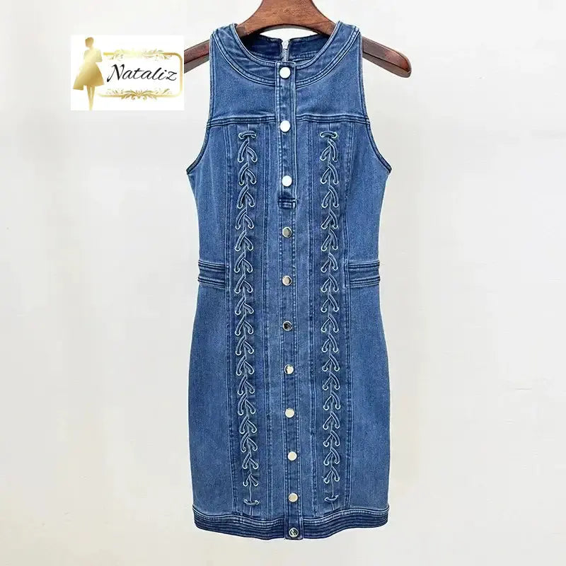 Bodycon Denim Mini Dress Blue / S(2)