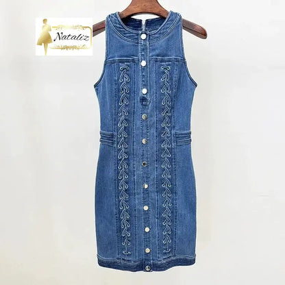 Bodycon Denim Mini Dress Blue / S(2)