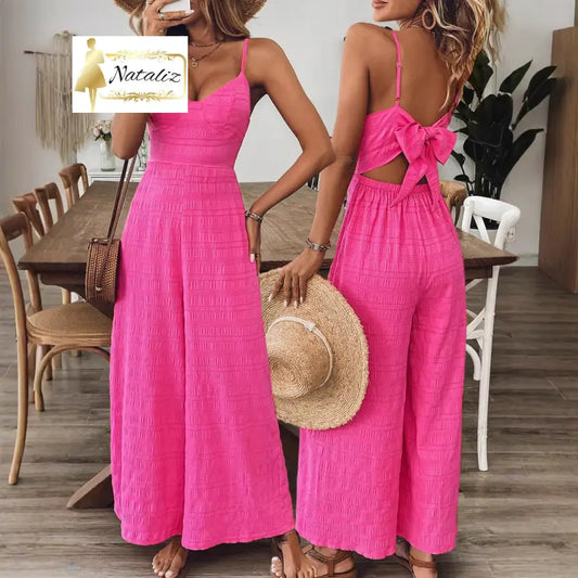 Casual Loose Bowtie Back Jumpsuit Jumpsuits