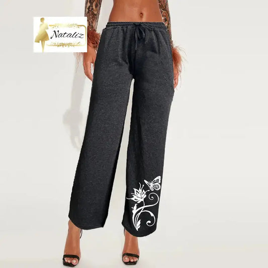 Casual Pants Loose Women’s Drawstring Pocket Wide Leg Pants pants