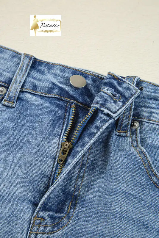 Dark Grey Irregular Distressed Bottom Denim Midi Skirt Dear-Lover Dropshipping