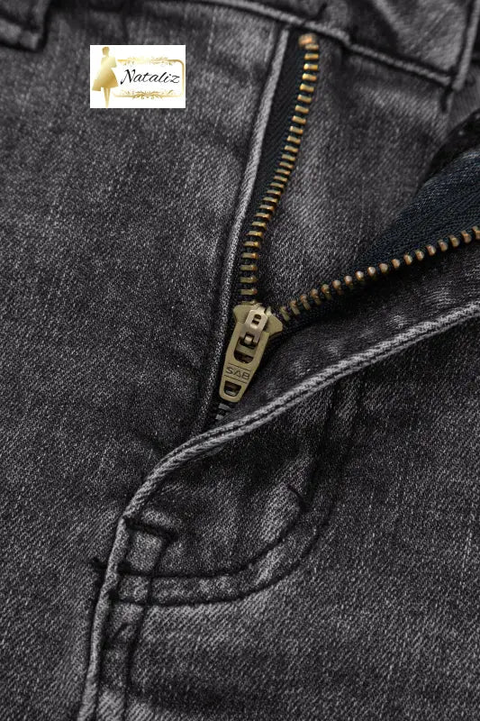 Dark Grey Irregular Distressed Bottom Denim Midi Skirt Dear-Lover Dropshipping