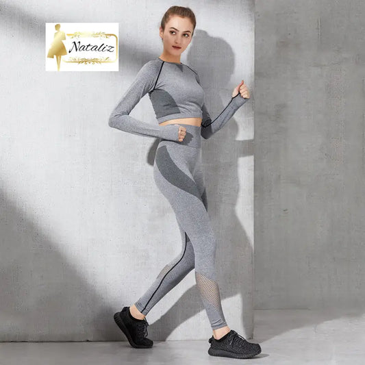 Fashion long sleeve sexy gym suit set Sport Sets
