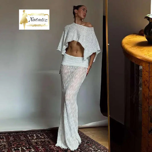 Fashion Solid-Color Crew-Neck Waistcoat Blouse And Skirt Set Two Pieces Sets