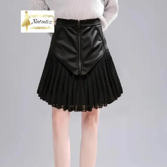 Fashionable And Versatile Patchwork Pleated Skirt Skirts