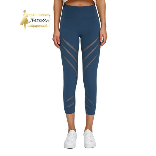 Gauze stitching nude stretch gym pants Sport Pants