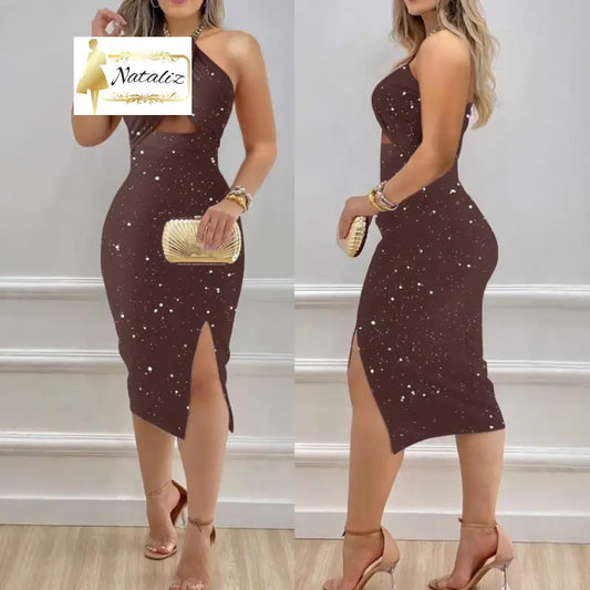 Halter Cutout Bodycon Sexy Midi Dress Formal Dresses