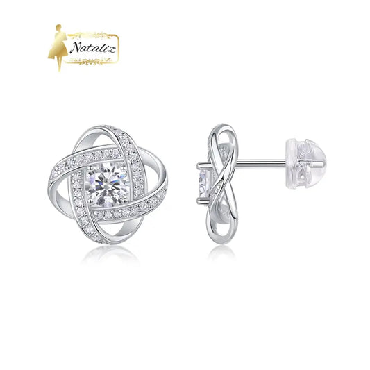 Hope Beam - Earrings Set With 0.5-carat Top-quality Moissanite S925 Silver And Platinum-plated Stud Earrings A