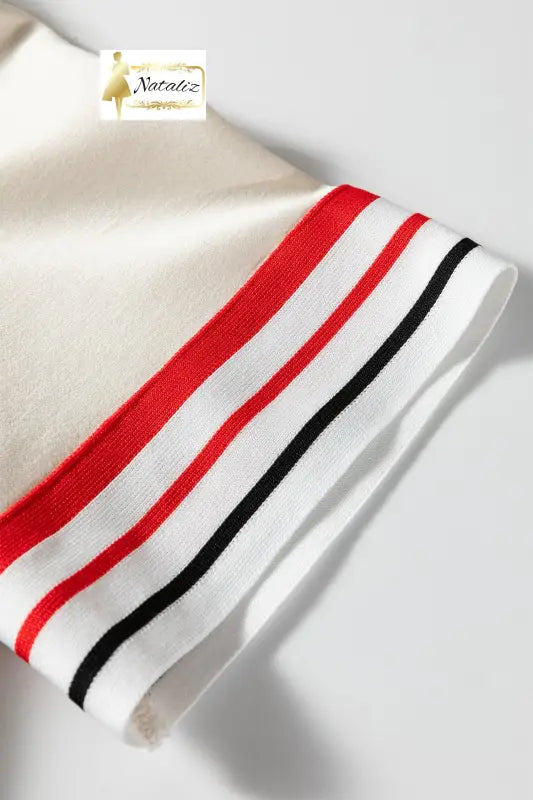 Jet Stream Contrast Striped Trim Crewneck T Shirt Loose Straight Pants Set Dear-Lover Dropshipping