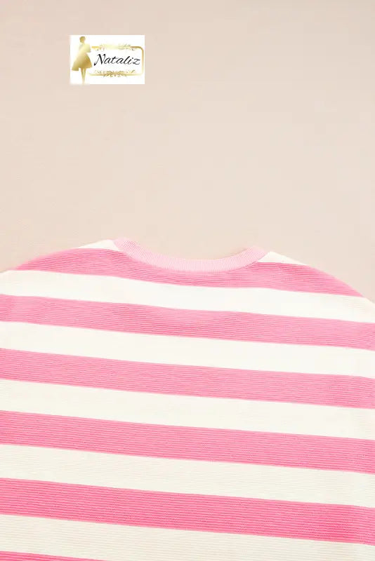 Khaki Stripe Cap Sleeve Shift T Shirt Dress Dear-Lover Dropshipping