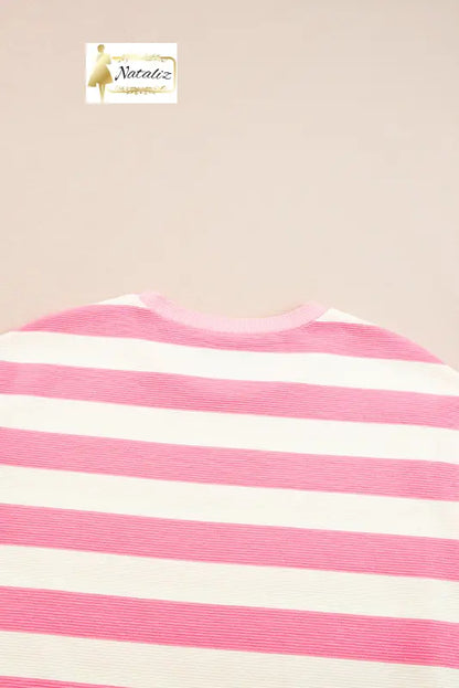 Khaki Stripe Cap Sleeve Shift T Shirt Dress Dear-Lover Dropshipping