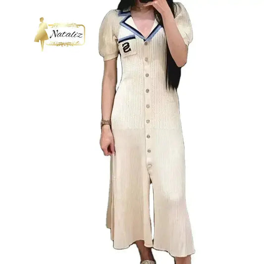 Knitted Sweater Short-sleeved Polo  Midi Dresses Guangzhou Migu Garment Company Limited