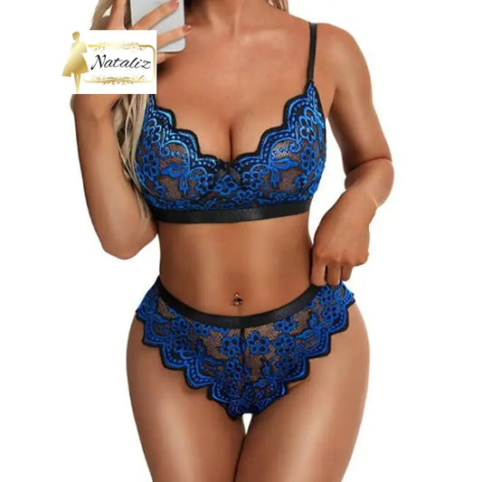 Lace Bra And Panties Set Two-piece Floral Panty & Bra Sets