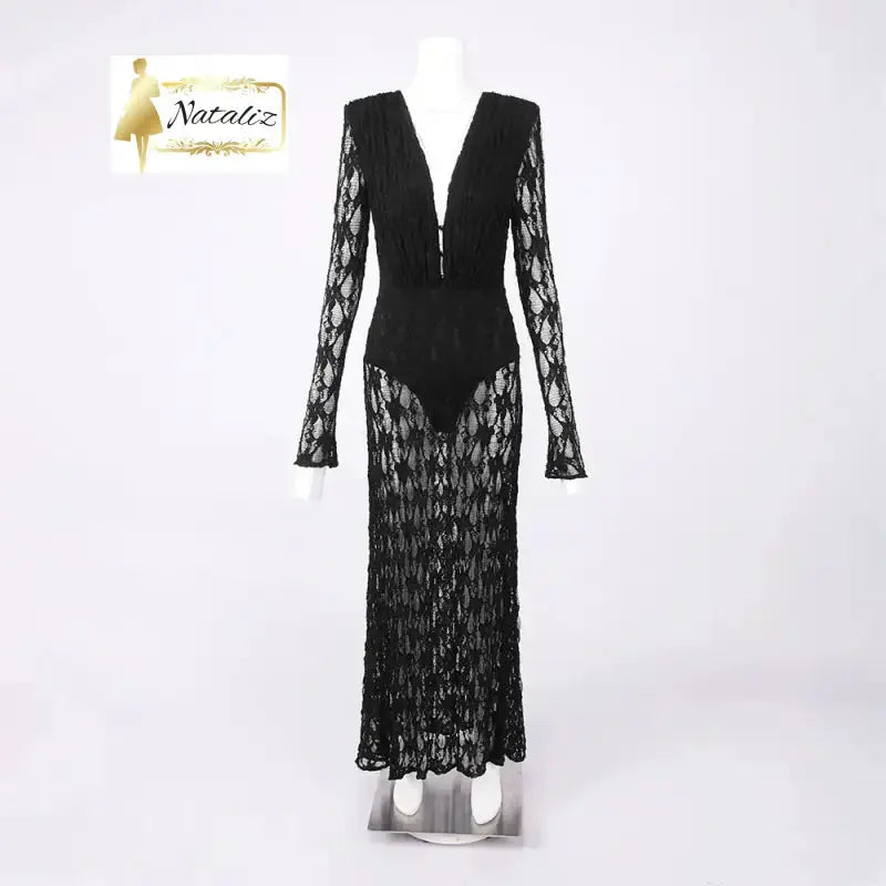 Long Maxi Lace Dress Long Sleevs Nataliz Boutique Shop