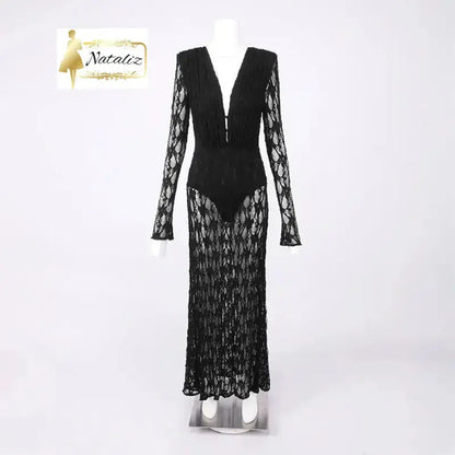 Long Maxi Lace Dress Long Sleevs Nataliz Boutique Shop