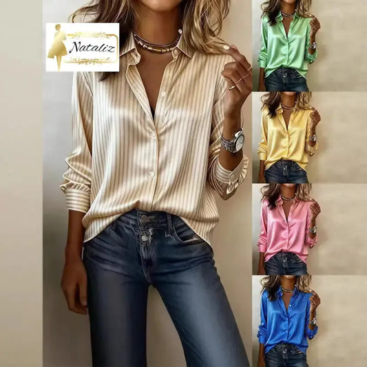 Long-Sleeve Button Up Shirt Tops