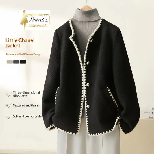 Luxurious Shell-Sleeve Coat Jacket