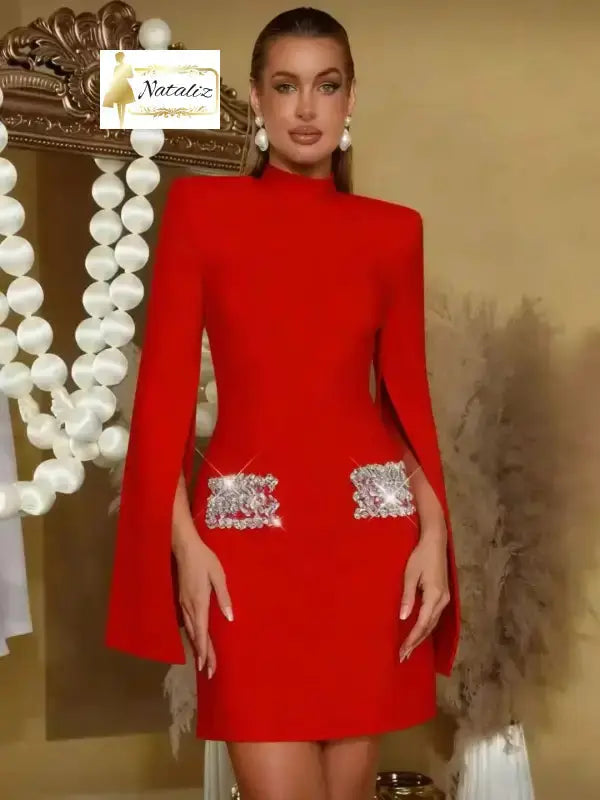 Mini Dress Split Flare Sleeves Nataliz Boutique Shop