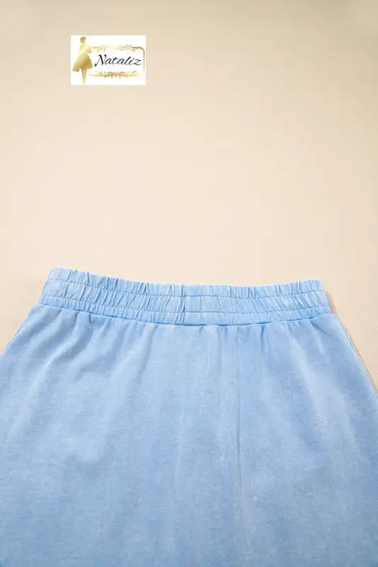 Myosotis 2 Pieces Mineral Wash Cotton Tank Top Lined Split Skirt Set Dear-Lover Dropshipping