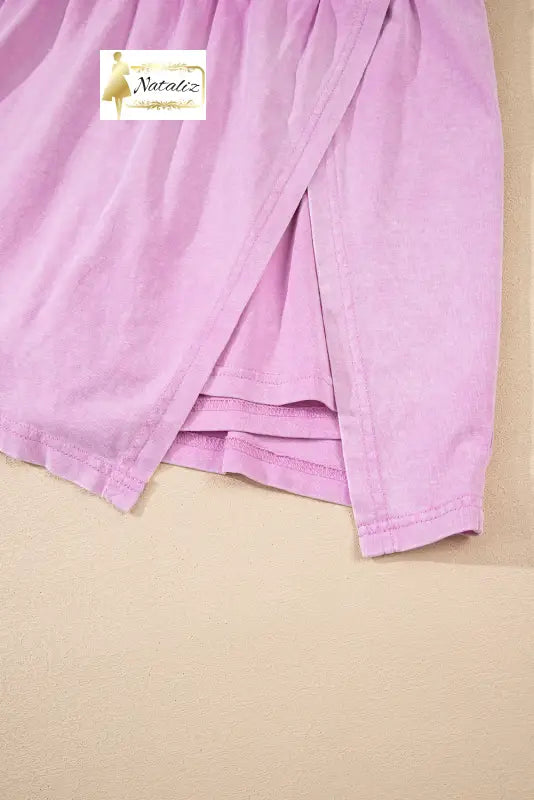 Myosotis 2 Pieces Mineral Wash Cotton Tank Top Lined Split Skirt Set Dear-Lover Dropshipping