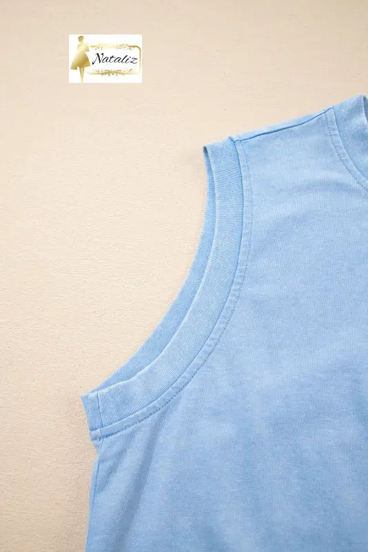 Myosotis 2 Pieces Mineral Wash Cotton Tank Top Lined Split Skirt Set Dear-Lover Dropshipping