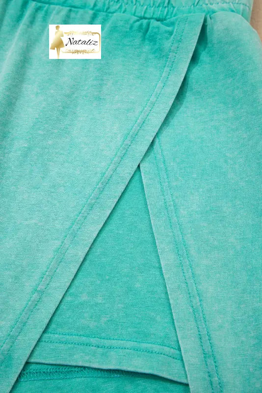 Myosotis 2 Pieces Mineral Wash Cotton Tank Top Lined Split Skirt Set Dear-Lover Dropshipping