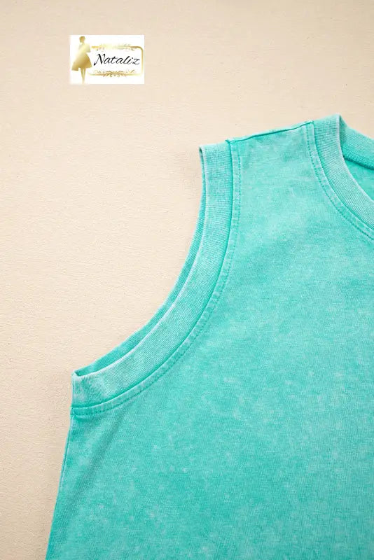 Myosotis 2 Pieces Mineral Wash Cotton Tank Top Lined Split Skirt Set Dear-Lover Dropshipping