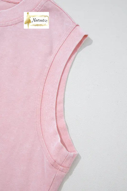 Myosotis 2 Pieces Mineral Wash Cotton Tank Top Lined Split Skirt Set Dear-Lover Dropshipping