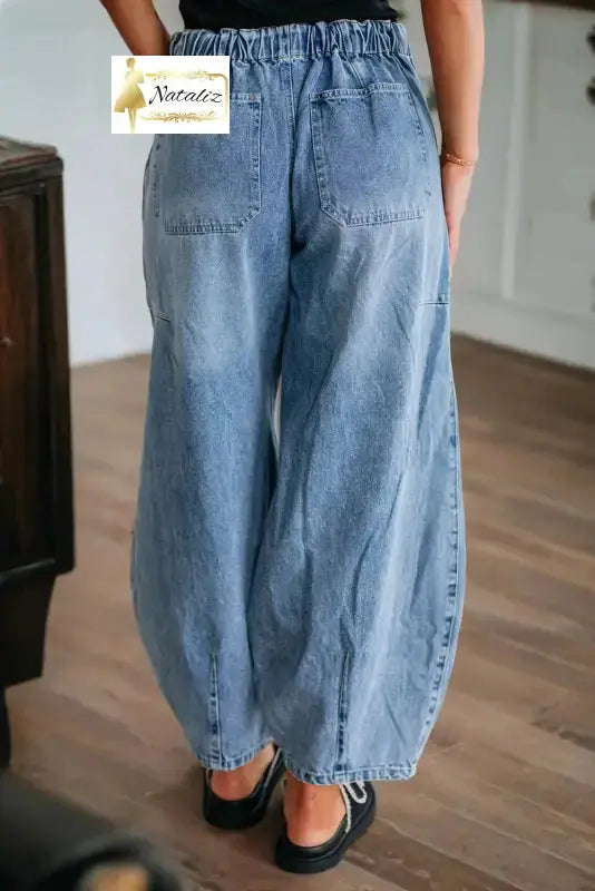 Myosotis Large Patch Pocket Drawstring Paperbag Waist Barrel Jeans Dear-Lover Dropshipping