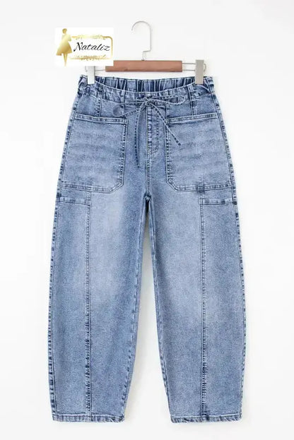 Myosotis Large Patch Pocket Drawstring Paperbag Waist Barrel Jeans Dear-Lover Dropshipping