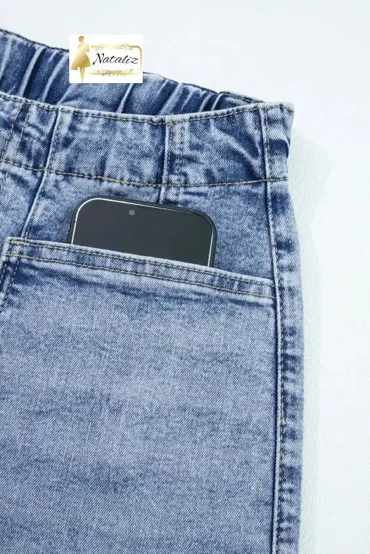 Myosotis Large Patch Pocket Drawstring Paperbag Waist Barrel Jeans Dear-Lover Dropshipping