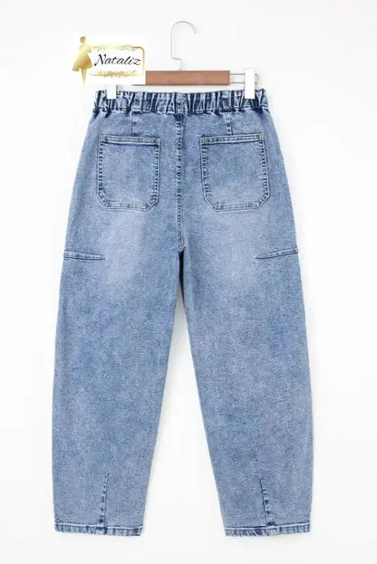 Myosotis Large Patch Pocket Drawstring Paperbag Waist Barrel Jeans Dear-Lover Dropshipping