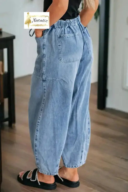 Myosotis Large Patch Pocket Drawstring Paperbag Waist Barrel Jeans Dear-Lover Dropshipping