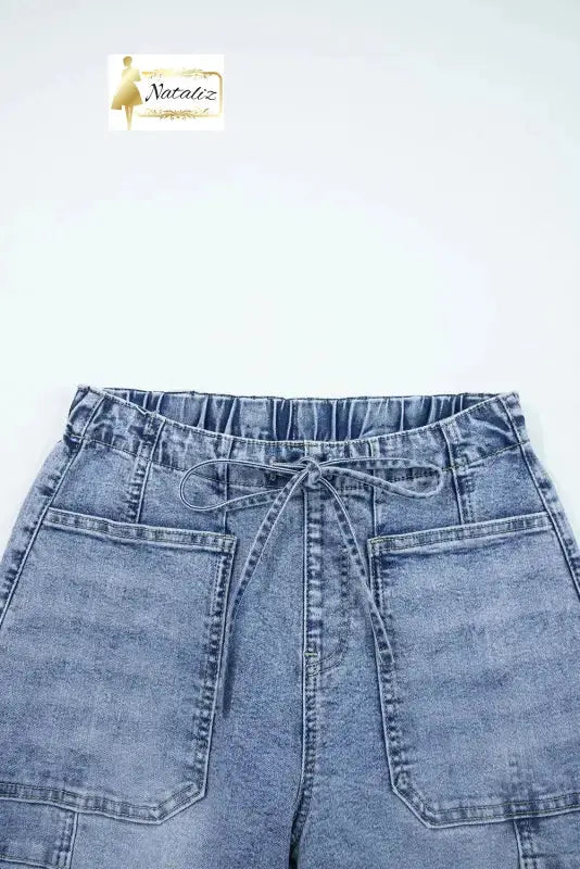 Myosotis Large Patch Pocket Drawstring Paperbag Waist Barrel Jeans Dear-Lover Dropshipping
