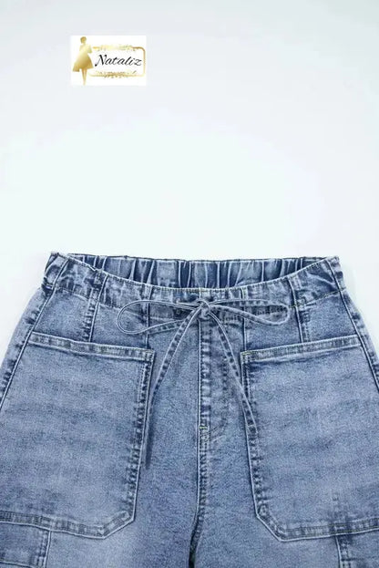 Myosotis Large Patch Pocket Drawstring Paperbag Waist Barrel Jeans Dear-Lover Dropshipping