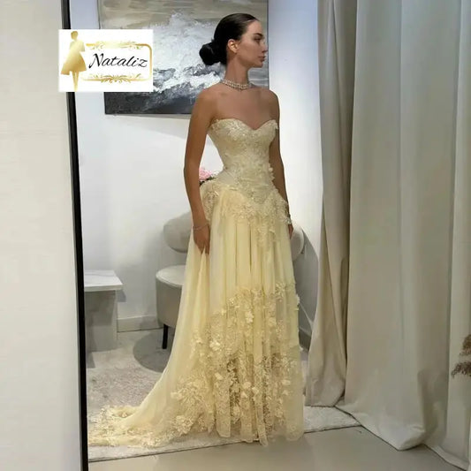 Nataliz Elegant Evening Dress with Scarf Appliques 3D Flowers Tiered Tulle Gown Nataliz Boutique Shop