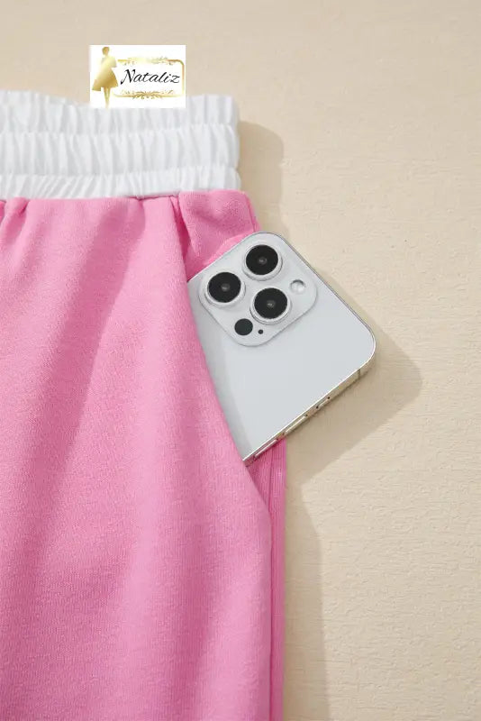 Orchid Bouquet Big Flower Patched Raw Seam Color Block 2 Piece Loose Pant Set Dear-Lover Dropshipping