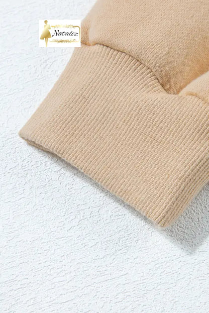 Parchment Solid Half Button Sweatshirt and High Waist Sweatpants Set Dear-Lover Dropshipping