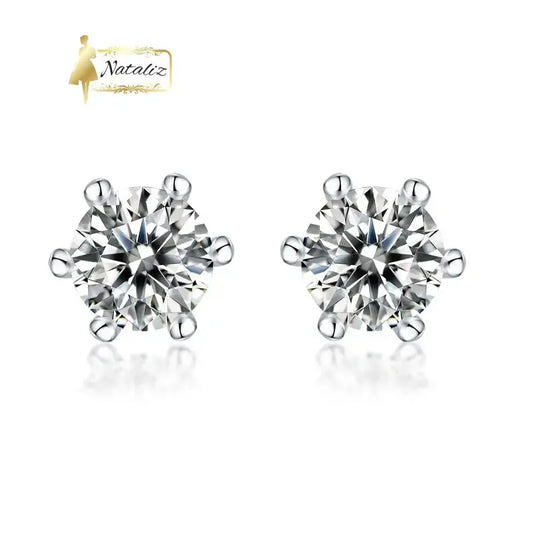 Rain And Snow - Earrings Set With 0.5-carat Top-quality Moissanite S925 Silver And Platinum-plated Stud Earrings A