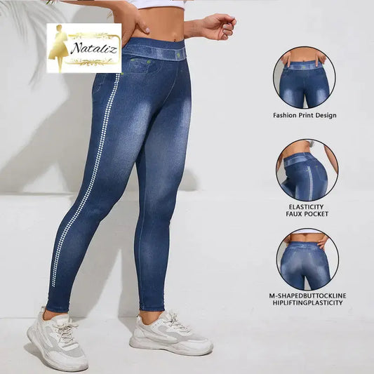 Retro High Elastic Tights Hip Lifting Trousers pants