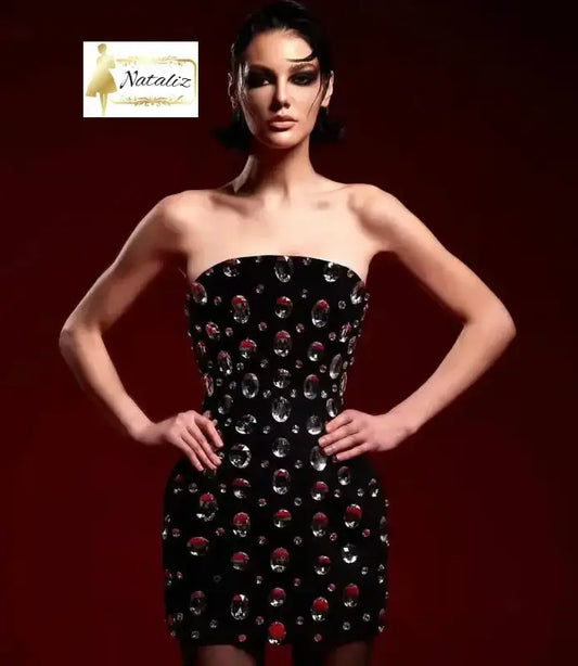 Rhinestone Beaded Strapless Slim Bandage Mini Dress Guangzhou Migu Garment Company Limited