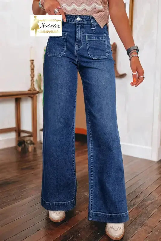 Sail Blue Wide Leg Pocketed High Waist Jeans Dear-Lover Dropshipping